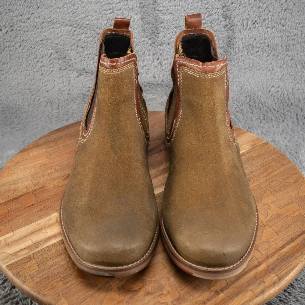 Testosterone Apple Jay T99330 Mens Green Leather Slip On Chelsea Boots 12